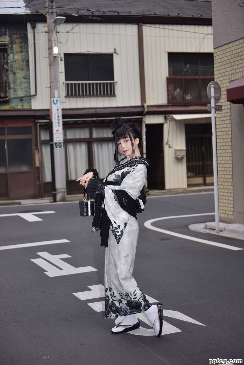水淼aqua Black Lace Kimono-奈奈COS 水淼aqua Black Lace Kimono
