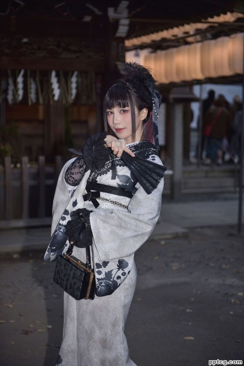 水淼aqua Black Lace Kimono-奈奈COS 水淼aqua Black Lace Kimono