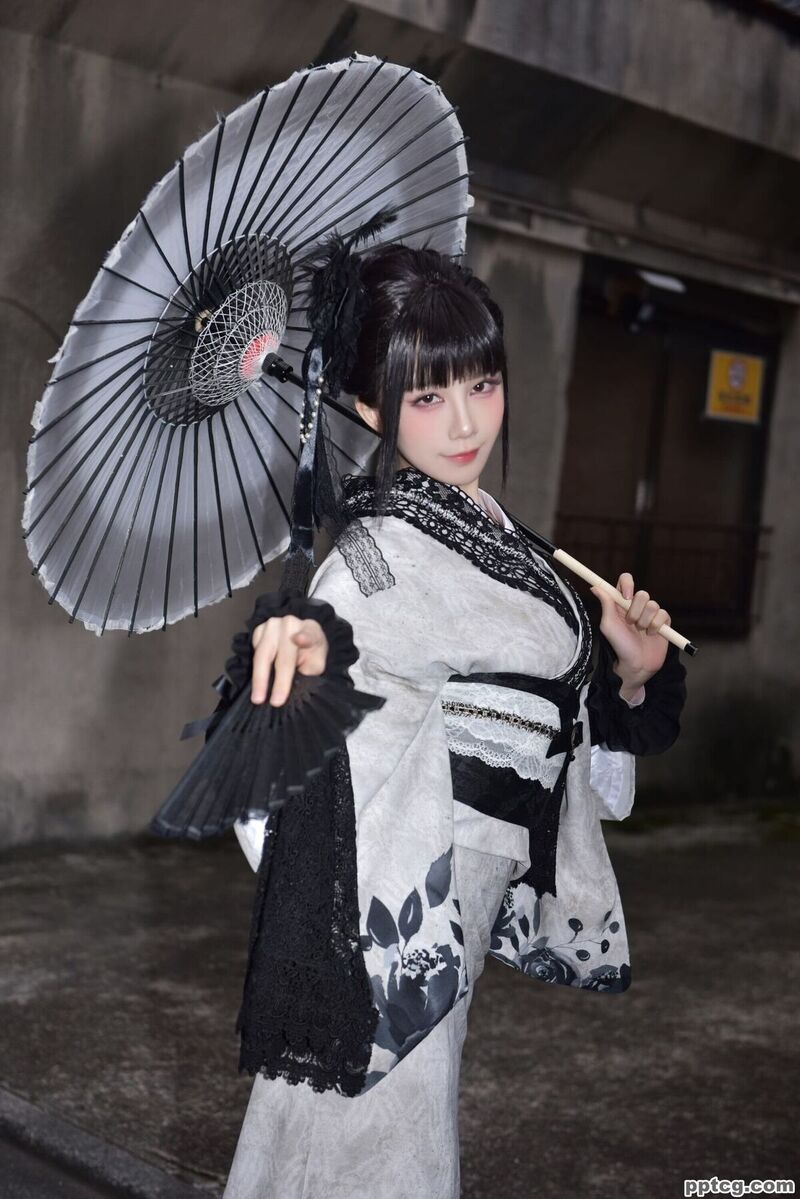 水淼aqua Black Lace Kimono-奈奈COS 水淼aqua Black Lace Kimono