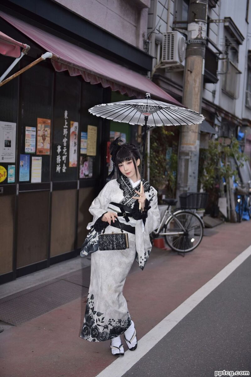 水淼aqua Black Lace Kimono-奈奈COS 水淼aqua Black Lace Kimono