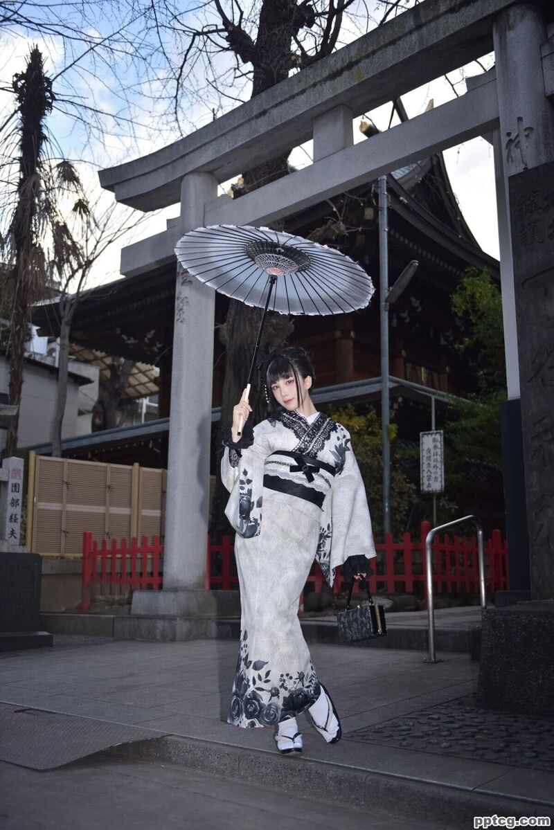 水淼aqua Black Lace Kimono-奈奈COS 水淼aqua Black Lace Kimono