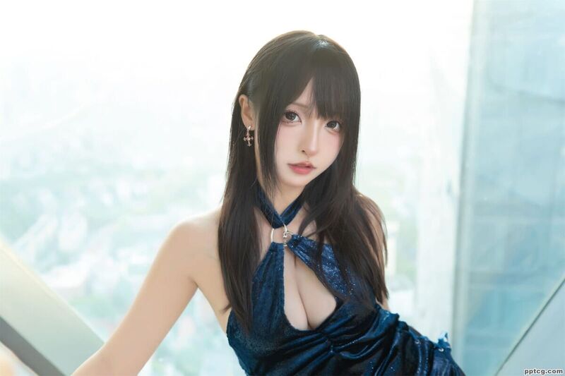 神楽坂真冬 蓝衣旗袍