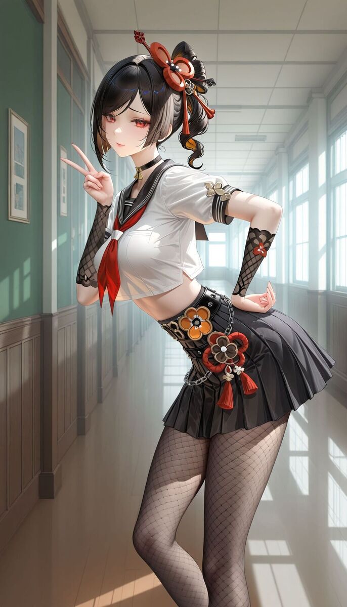 原神 千织 辣妹 校园 二次元-皮皮兔动漫