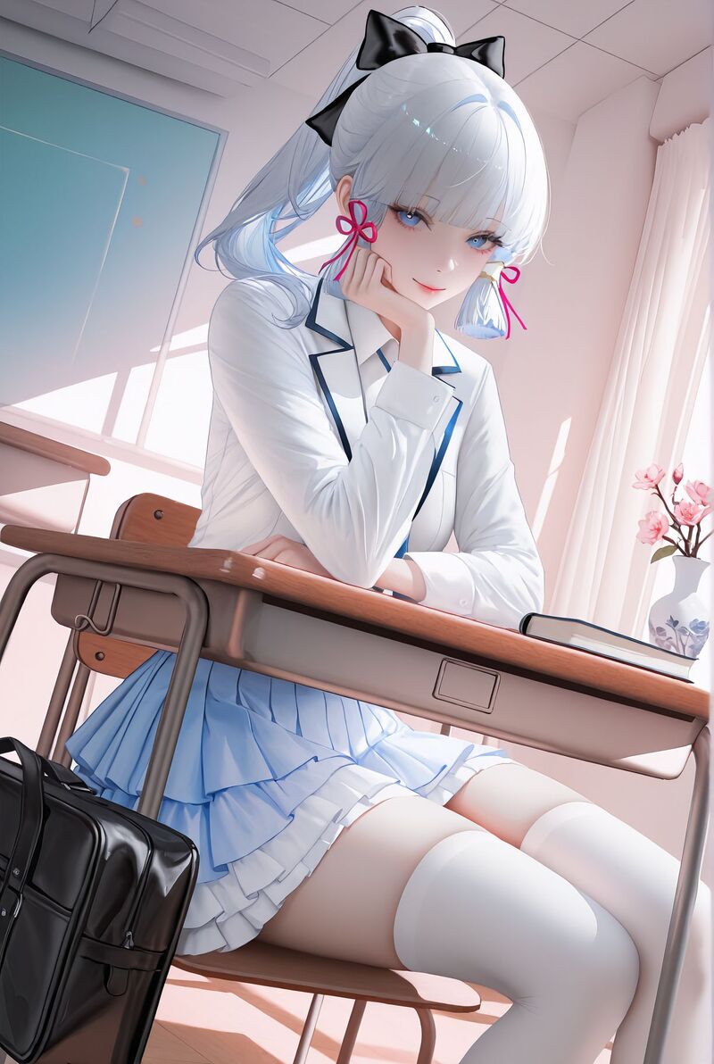 校园教室 活力少女 原神 神里绫华 刻晴 二次元-皮皮兔动漫