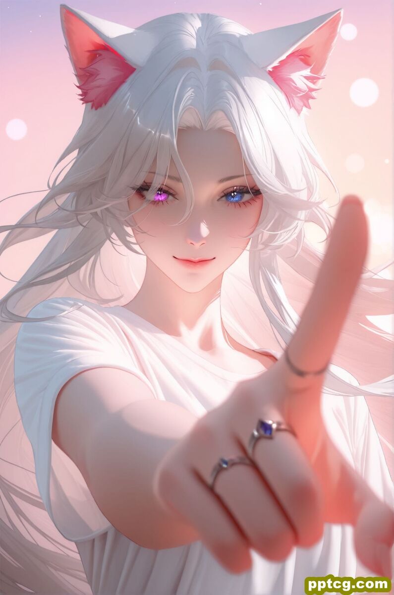 异瞳 兽耳 一把抓住 顷刻炼化 二次元 猫娘 白毛