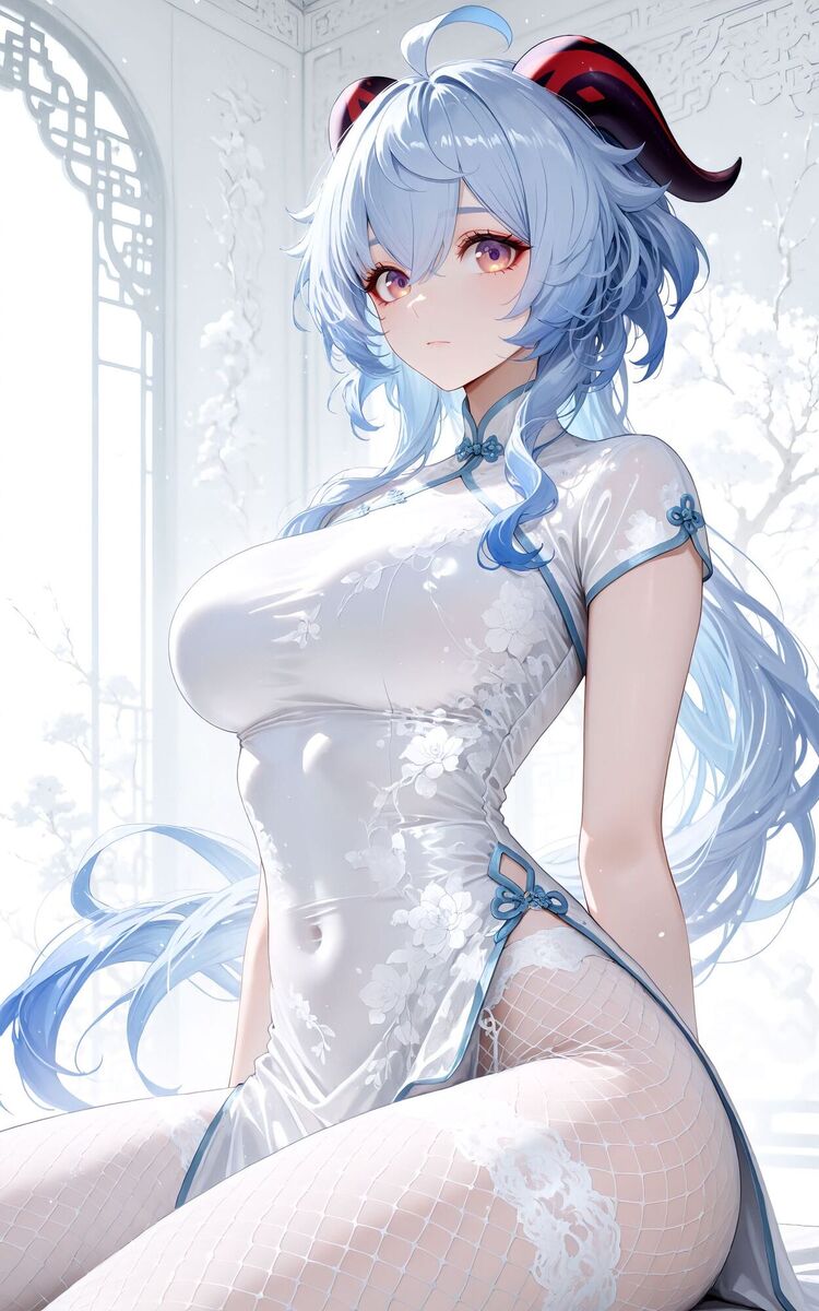 甘雨 旗袍 渔网袜 壁纸 二次元少女 原神-皮皮兔动漫