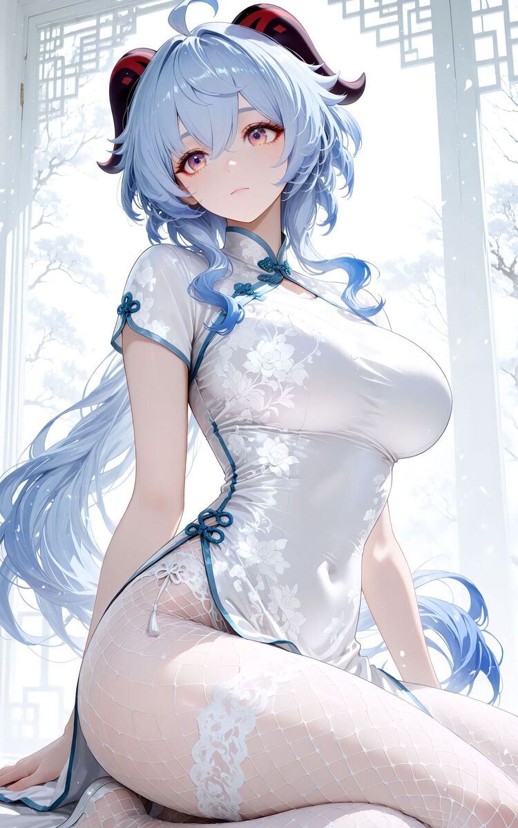 甘雨 旗袍 渔网袜 壁纸 二次元少女 原神