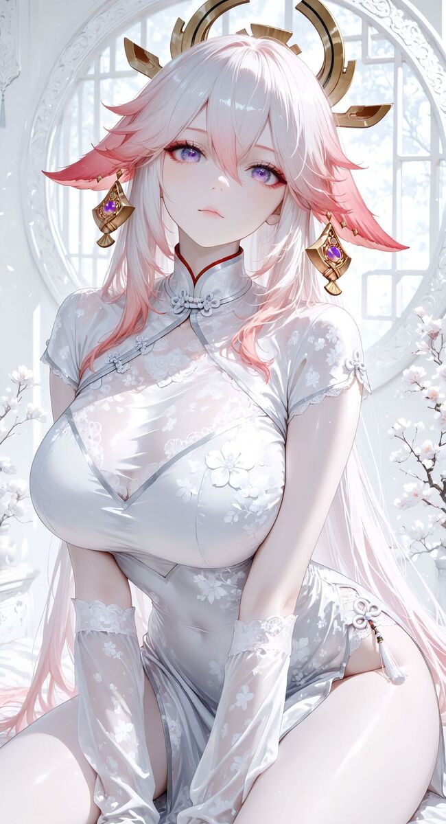 八重神子 二次元游戏美女壁纸 原神 御姐 冷白皮 狐狸