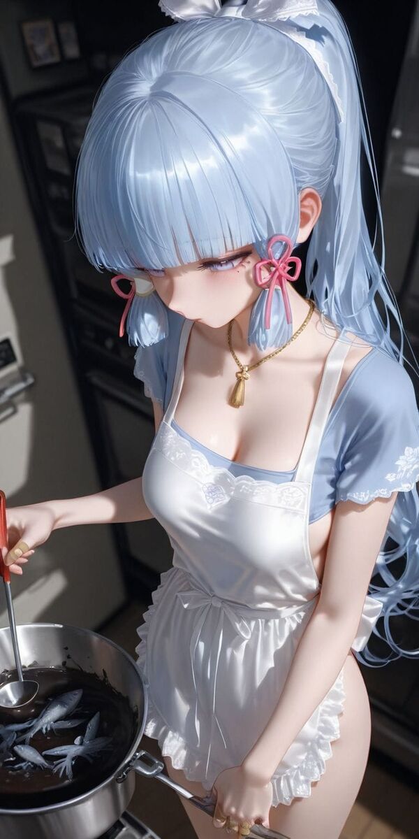 提瓦特女团厨娘做的黑暗料理 二次元美女 雷电将军 甘雨 原神 神里绫华