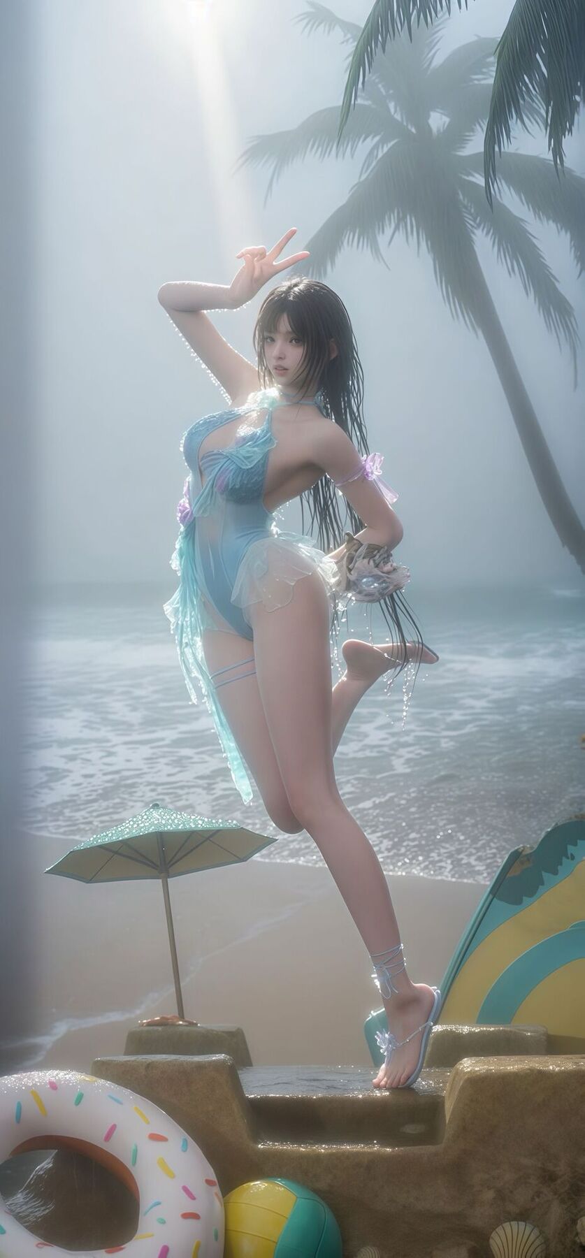 永劫无间 蓝梦 泳装美图壁纸-皮皮兔动漫