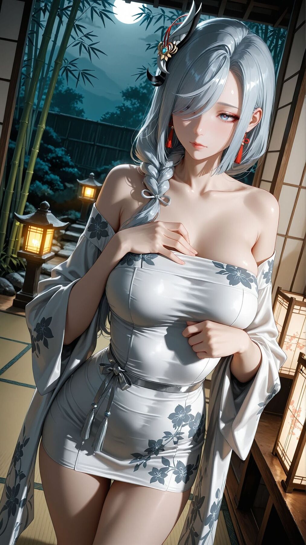 原神 申鹤 古风美女 完美身材 ai绘画-皮皮兔动漫