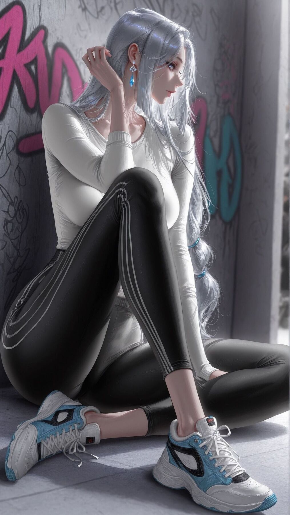 申鹤 韩漫画风 侧颜超美 二次元游戏原神美女 御姐