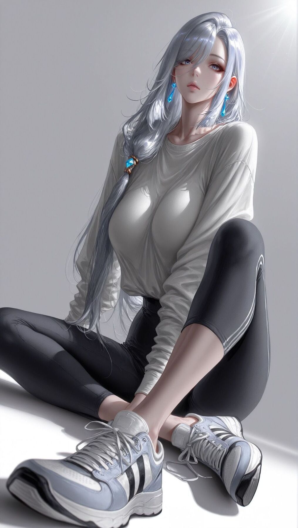 申鹤 韩漫画风 侧颜超美 二次元游戏原神美女 御姐