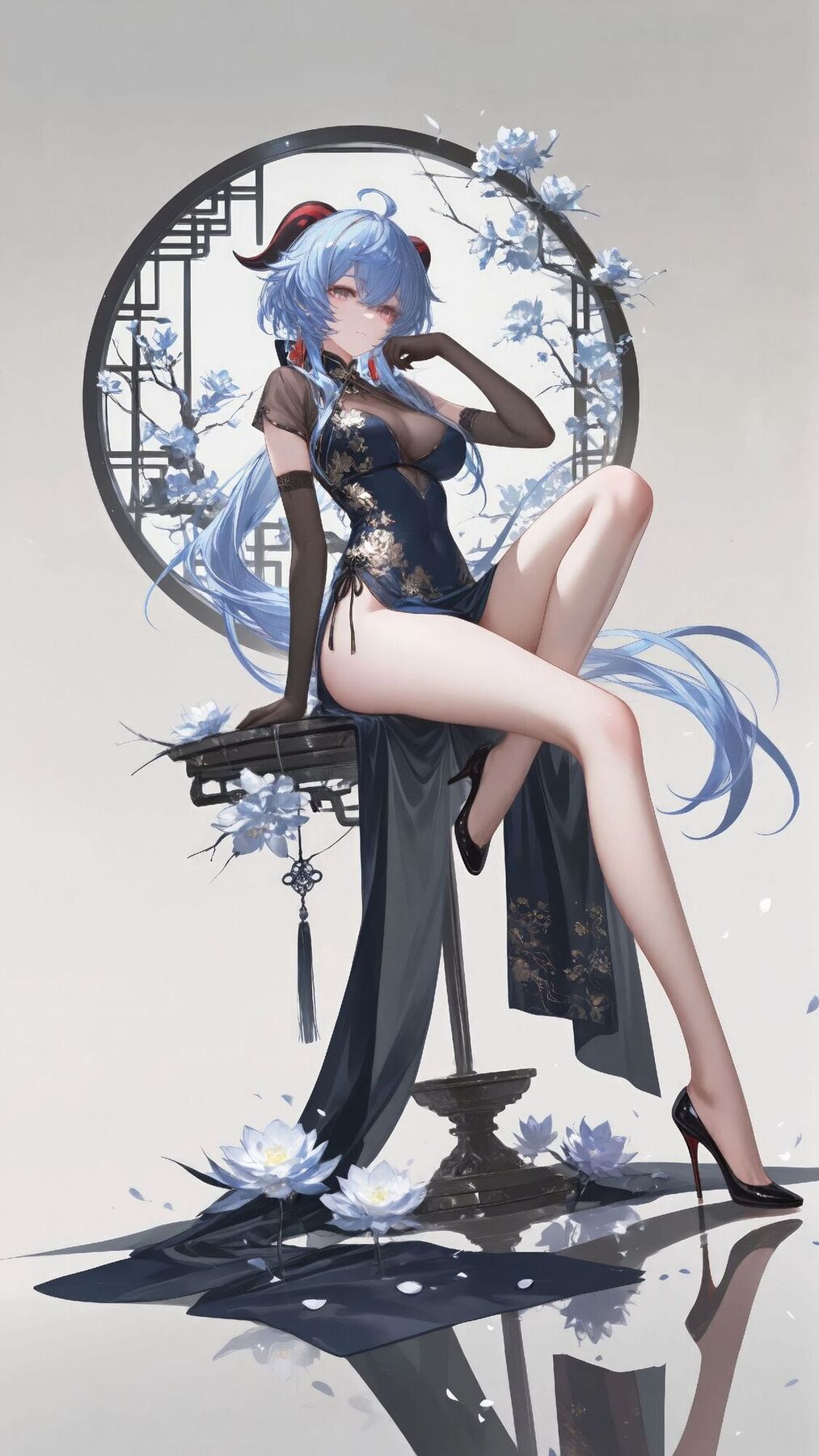 原神甘雨壁纸 大长腿 旗袍 手机壁纸 二次元美女图片-皮皮兔动漫
