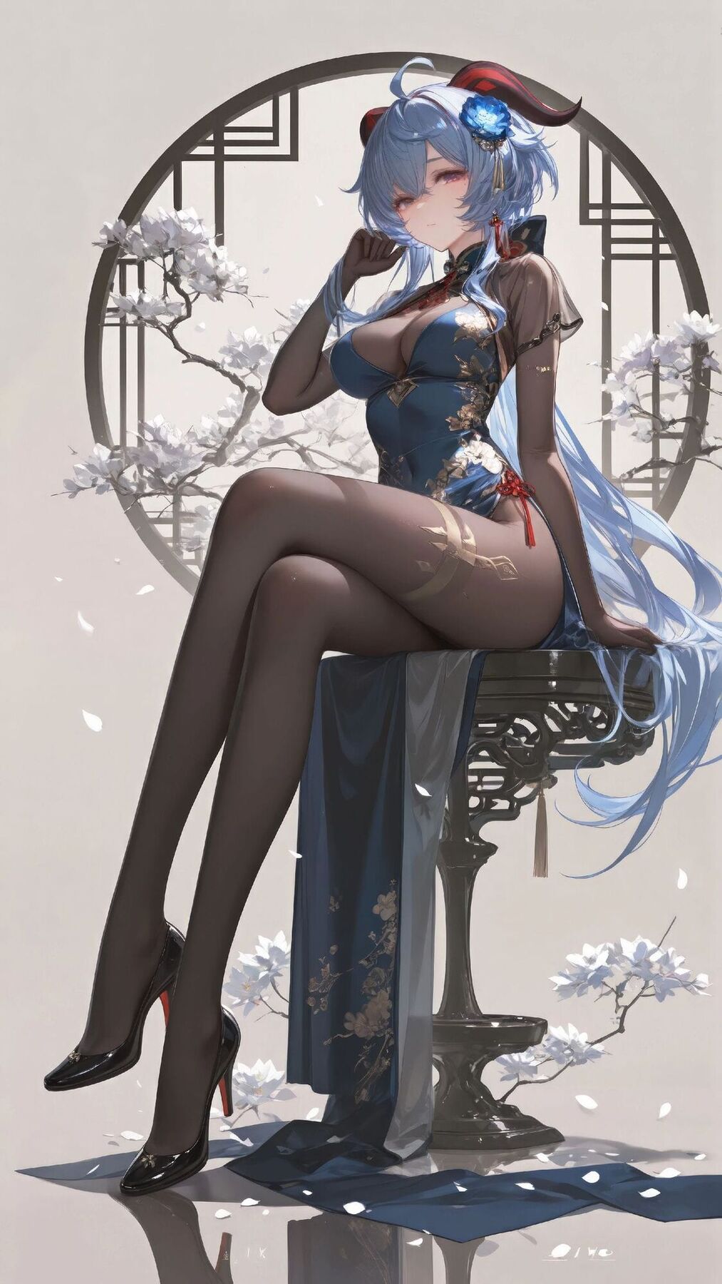 原神甘雨壁纸 大长腿 旗袍 手机壁纸 二次元美女图片