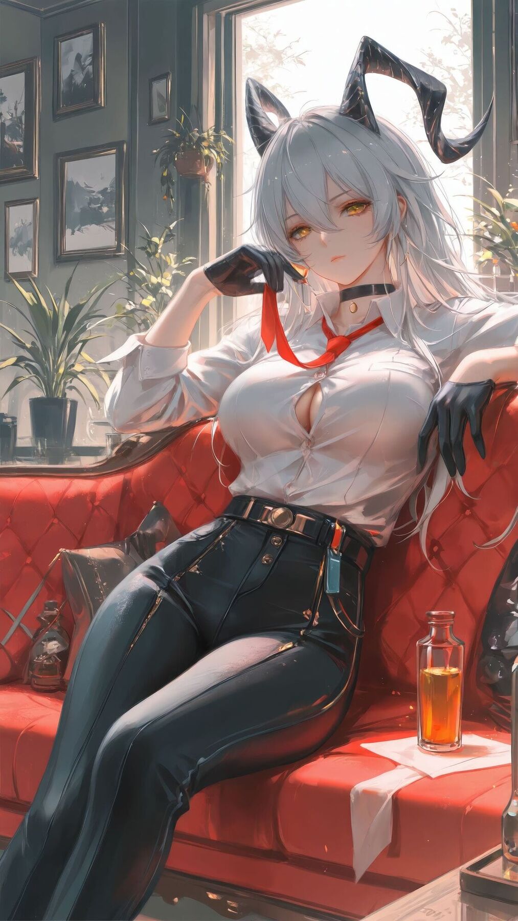 赞妮 鸣潮壁纸 游戏美女角色AI绘画 冷库眼神