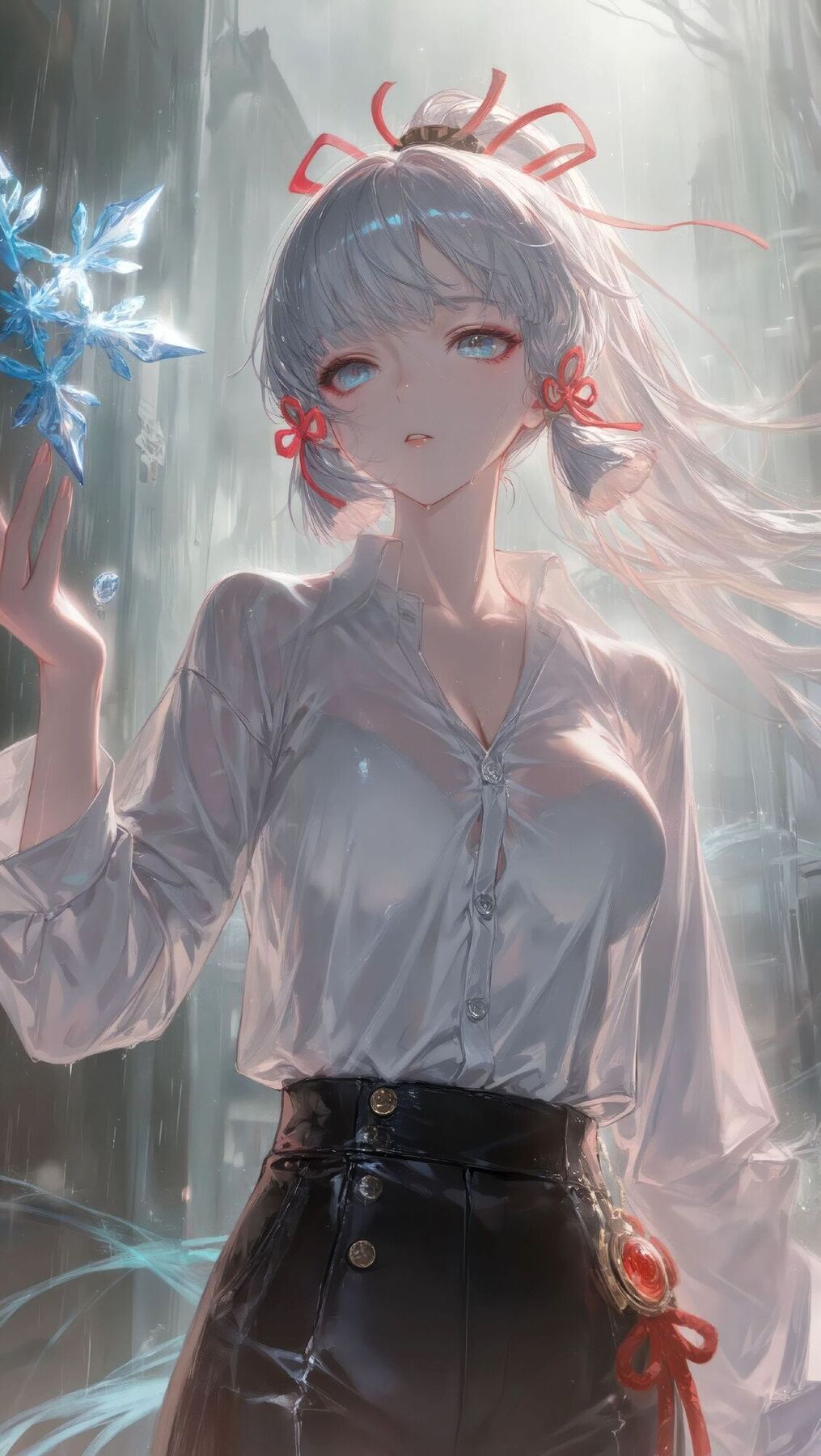 神里绫华壁纸 原神手机壁纸 风格唯美 游戏女孩-皮皮兔动漫