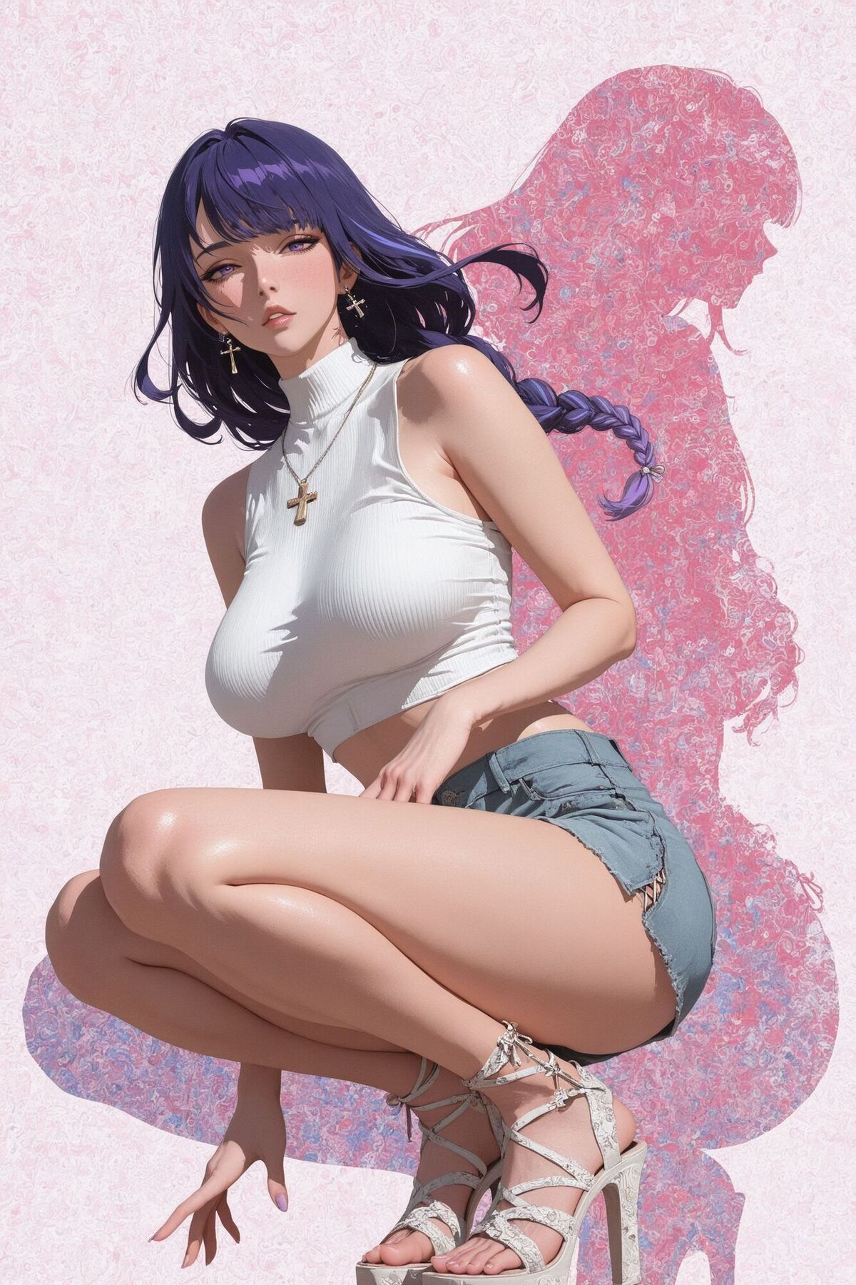 雷电将军 二次元原神 游戏人物二创