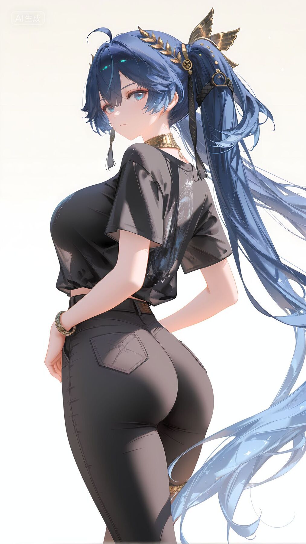 手机游戏鸣潮女性角色尤诺 冰淇淋 瑜伽裤 牛仔裤