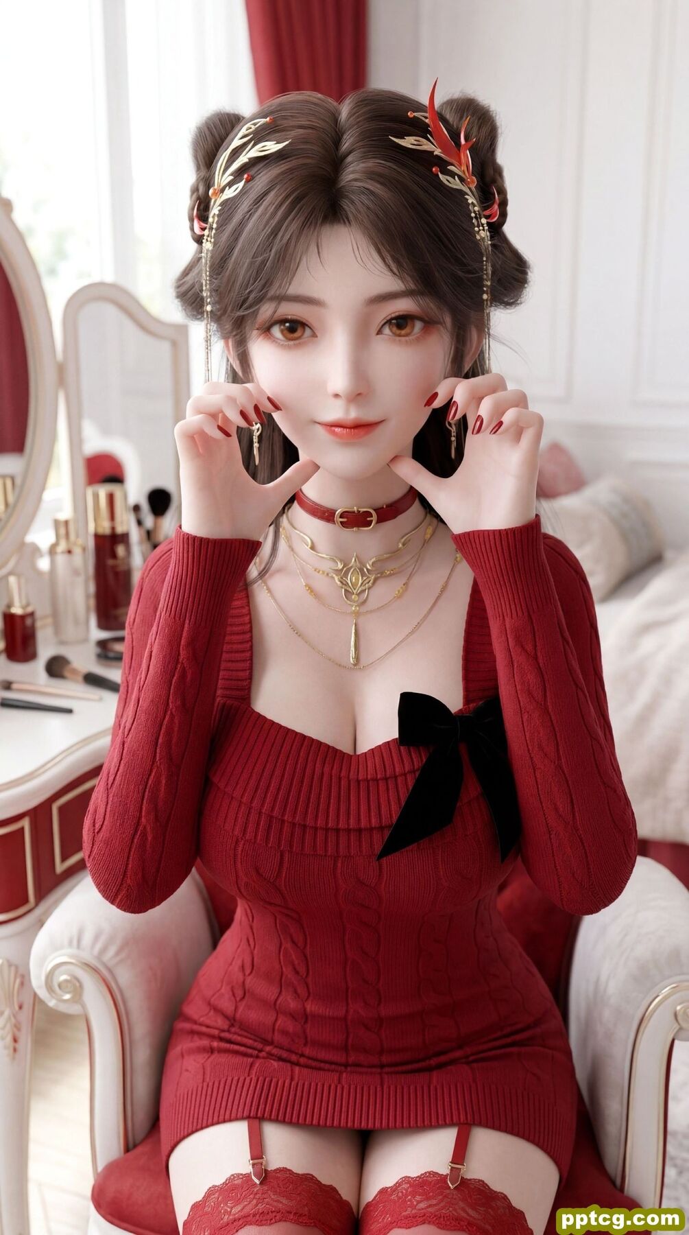 红色穿搭火灵儿 国漫美女 动漫动画完美世界 超高清全面屏壁纸 吊带丝袜,第3张 红色穿搭火灵儿 国漫美女 动漫动画完美世界 超高清全面屏壁纸 吊带丝袜