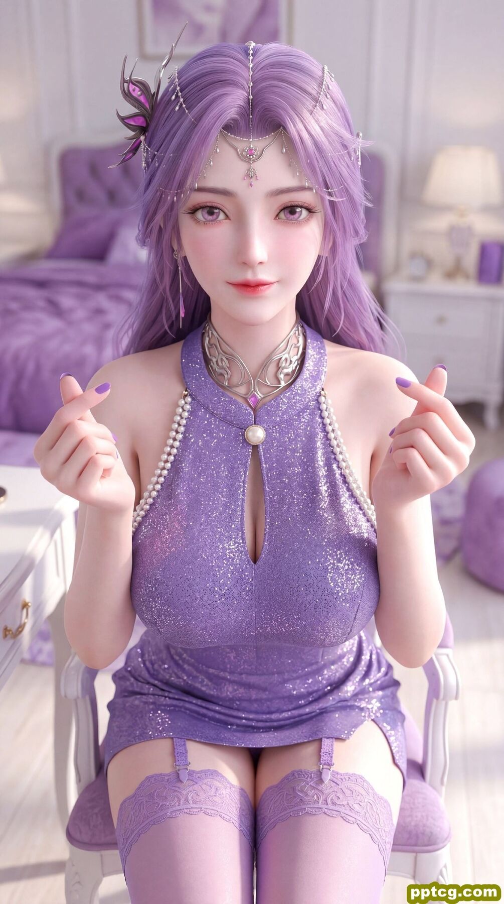 紫色韵味穿搭 完美世界云曦手机壁纸 动漫国漫女神美女 吊带丝袜福利性感,第5张 紫色韵味穿搭 完美世界云曦手机壁纸 动漫国漫女神美女 吊带丝袜福利性感