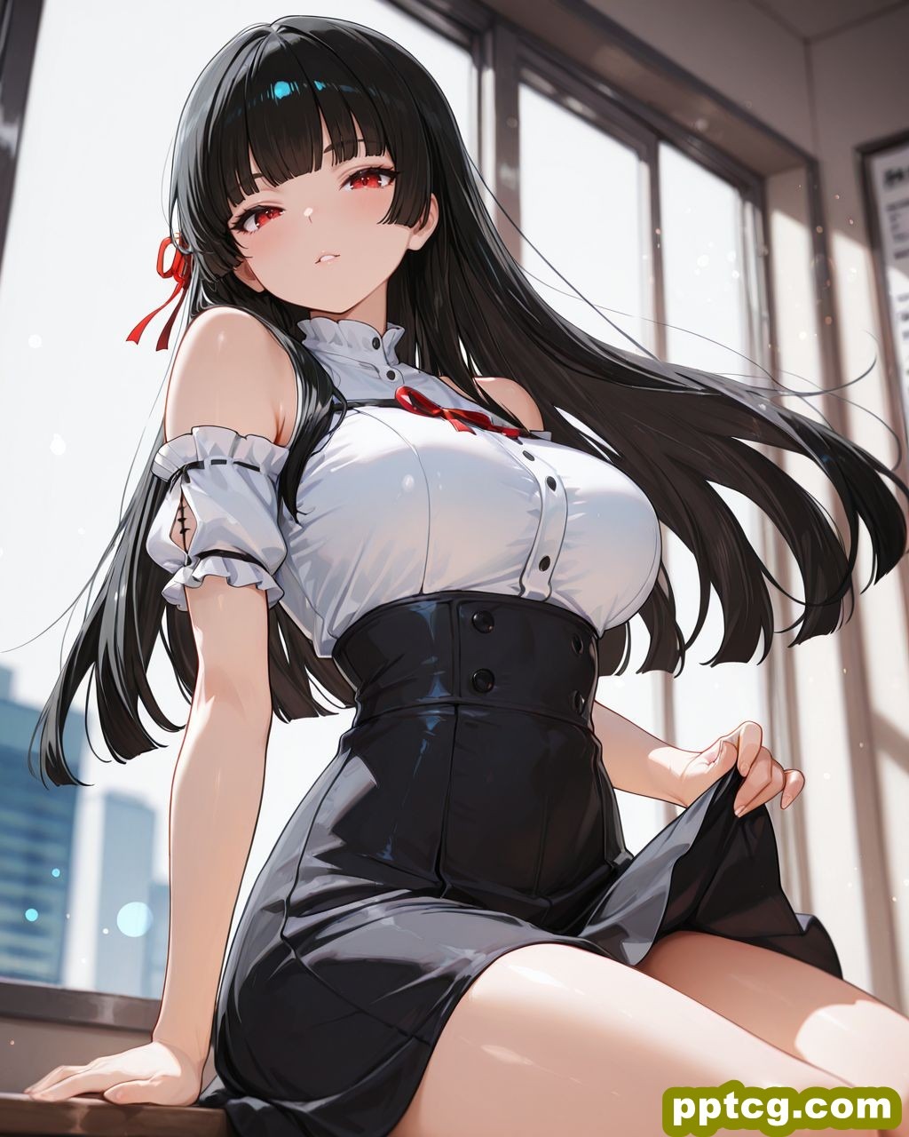 绯月斩夜 红刃斩尽过往 晨光迎接新章 鸣潮千咲 ai绘画二创-皮皮兔动漫