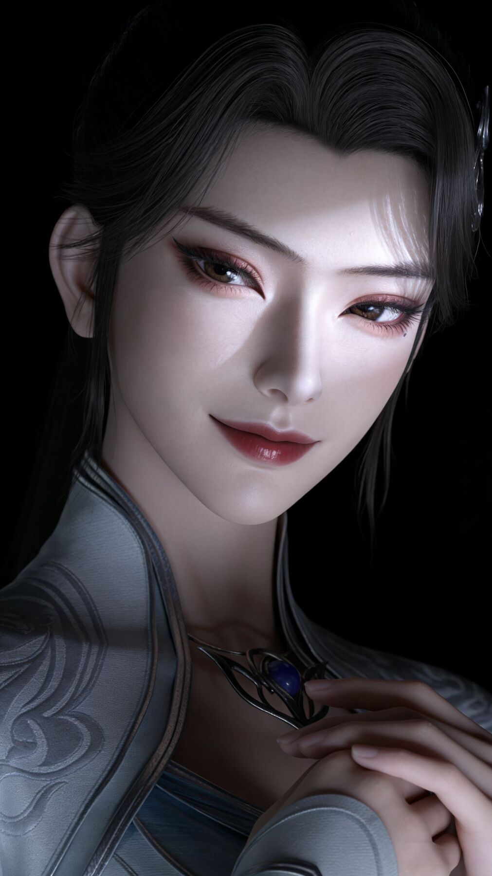斗破苍穹 青仙子美图壁纸 黑色背景 竖图手机版