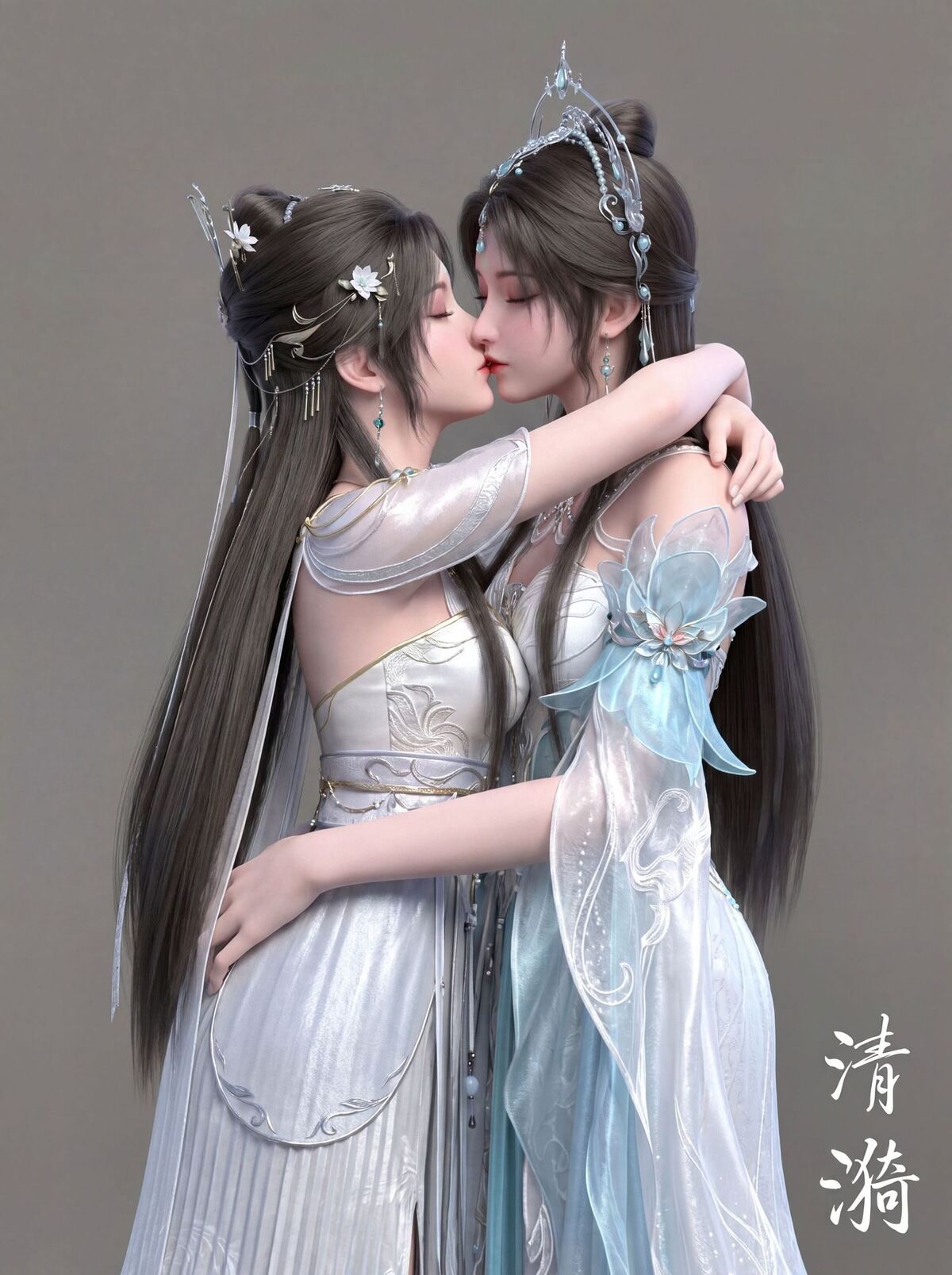 清漪 闺蜜照 双人照 完美世界动画 国漫女神 3D国产动漫美女 建模,第4张 清漪 闺蜜照 双人照 完美世界动画 国漫女神 3D国产动漫美女 建模