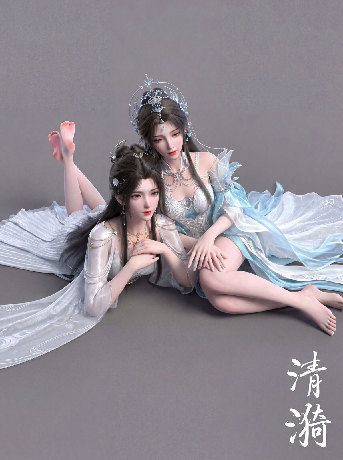 清漪 闺蜜照 双人照 完美世界动画 国漫女神 3D国产动漫美女 建模,第5张 清漪 闺蜜照 双人照 完美世界动画 国漫女神 3D国产动漫美女 建模