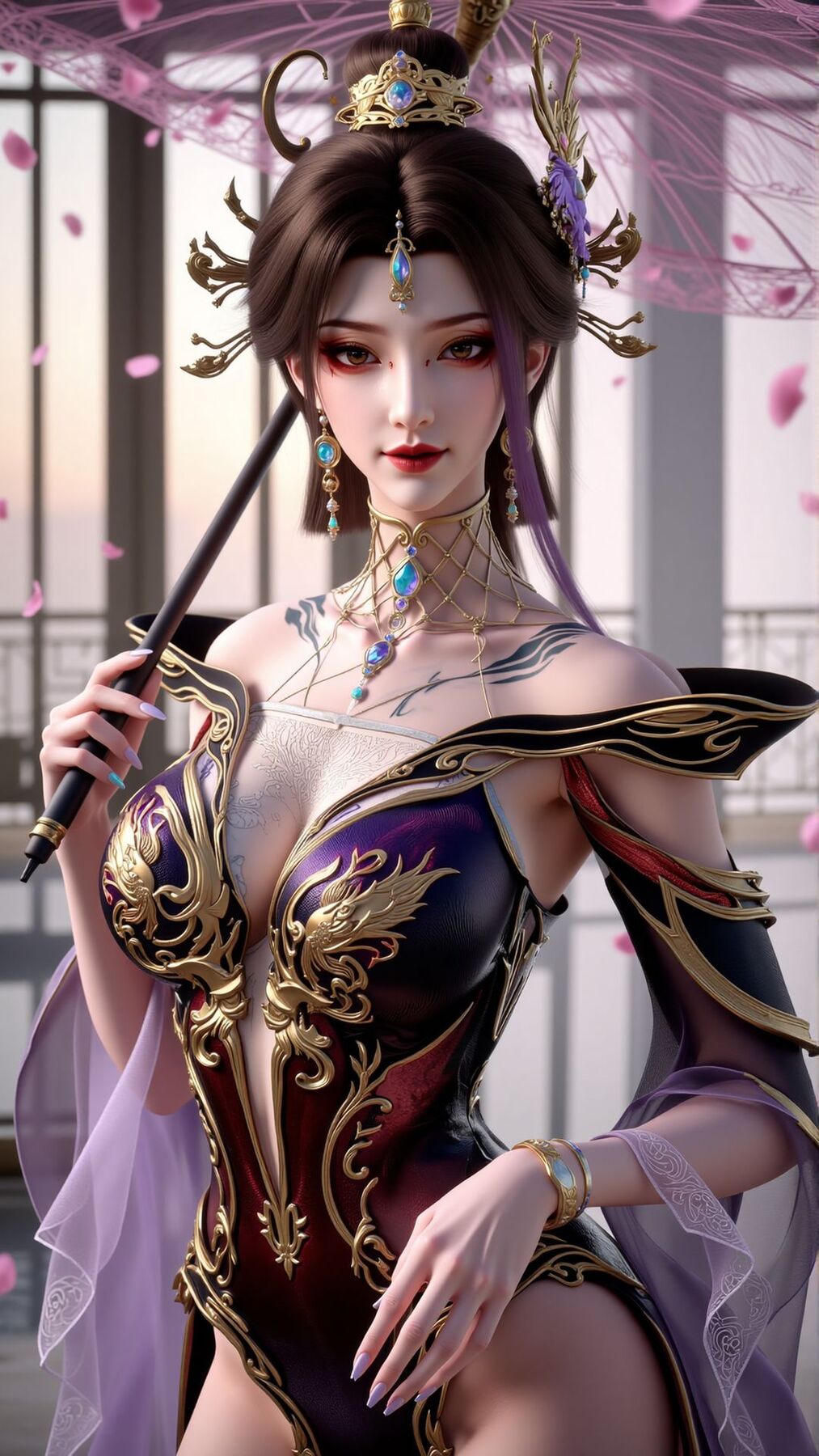 百炼成神 古佩儿 竖屏壁纸 紫纱御姐氛围 纯欲天花板