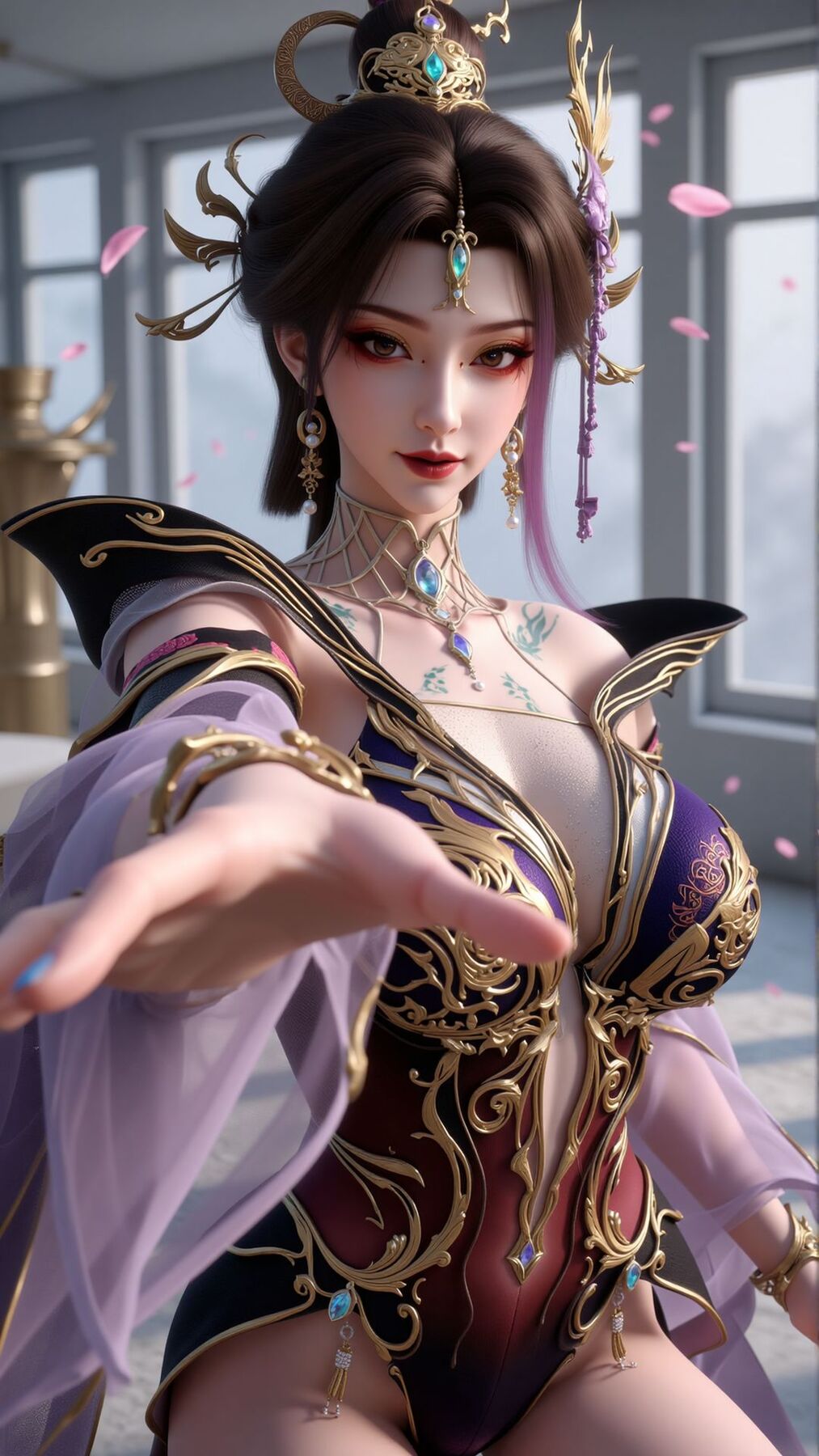 百炼成神 古佩儿 竖屏壁纸 紫纱御姐氛围 纯欲天花板