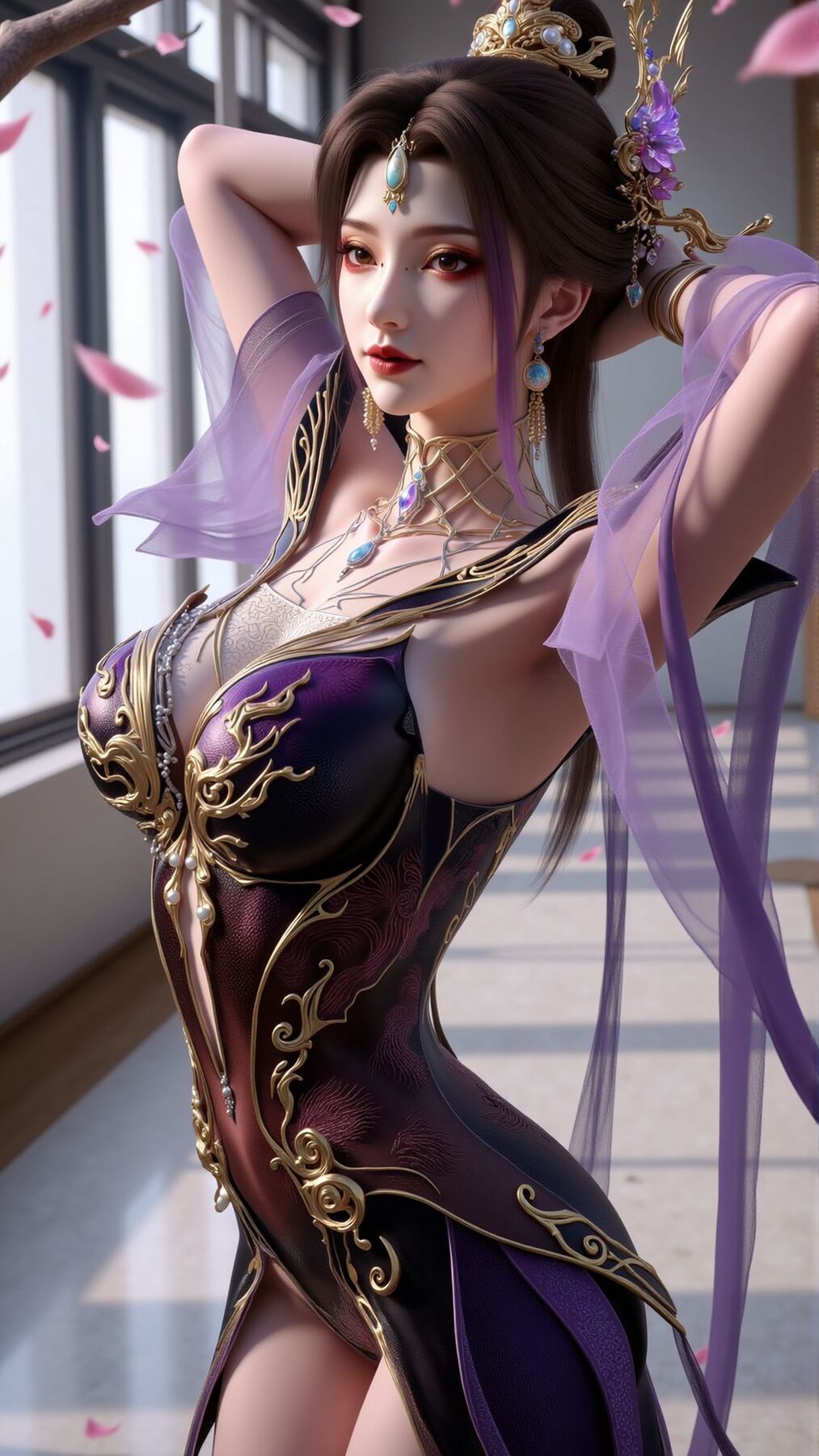 百炼成神 古佩儿 竖屏壁纸 紫纱御姐氛围 纯欲天花板