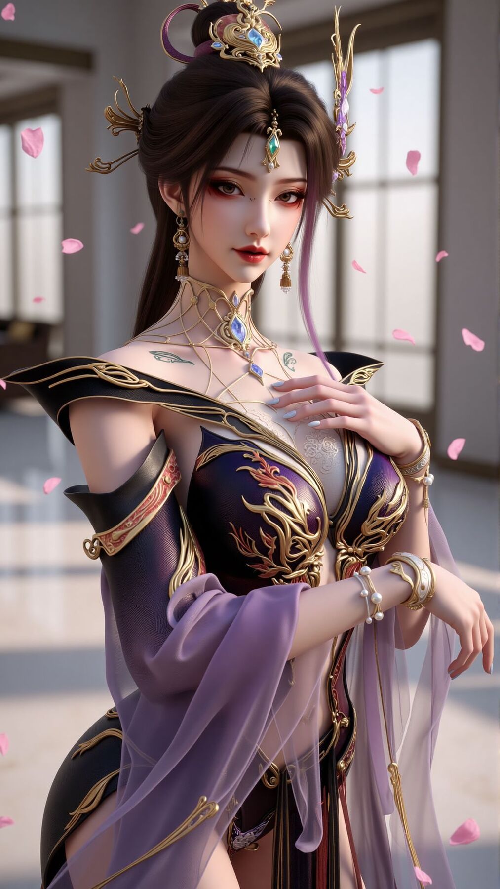 百炼成神 古佩儿 竖屏壁纸 紫纱御姐氛围 纯欲天花板