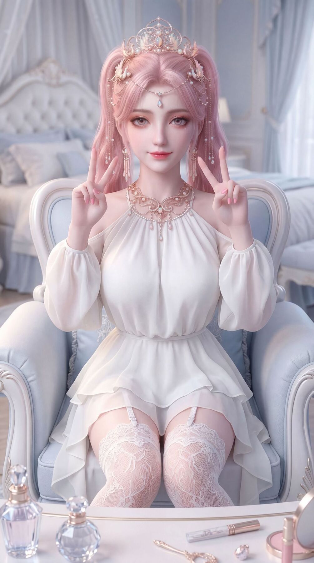 动漫壁纸粉色系 楚夭凝 高清美图 洁白美女 清纯可爱 蕾丝袜,第2张 动漫壁纸粉色系 楚夭凝 高清美图 洁白美女 清纯可爱 蕾丝袜