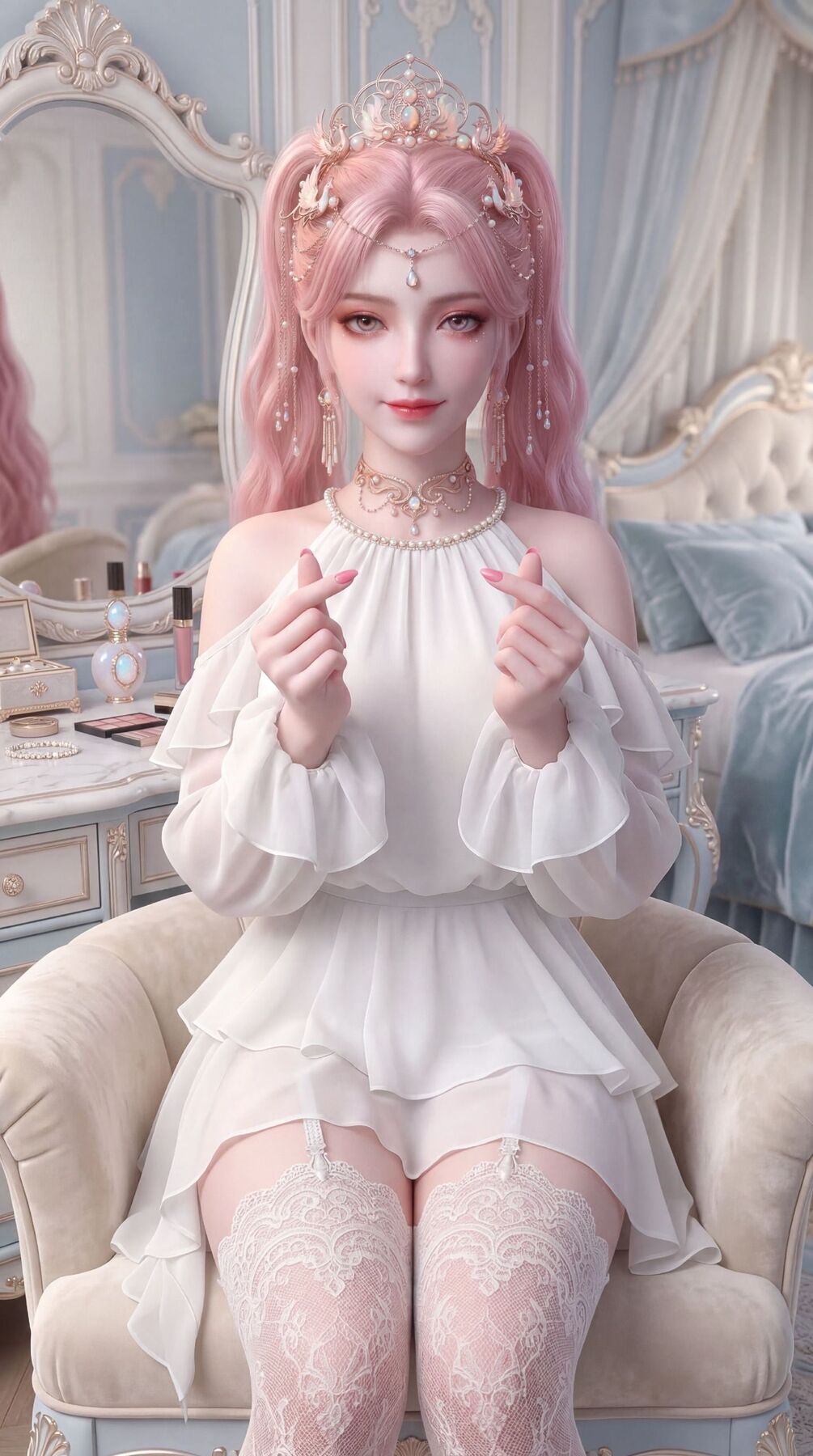 动漫壁纸粉色系 楚夭凝 高清美图 洁白美女 清纯可爱 蕾丝袜,第3张 动漫壁纸粉色系 楚夭凝 高清美图 洁白美女 清纯可爱 蕾丝袜