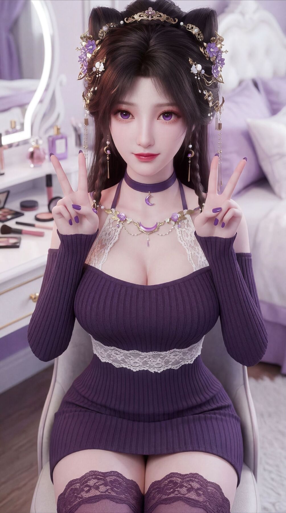 紫色穿搭的姬紫月 动漫国漫美女 遮天 超高清福利壁纸