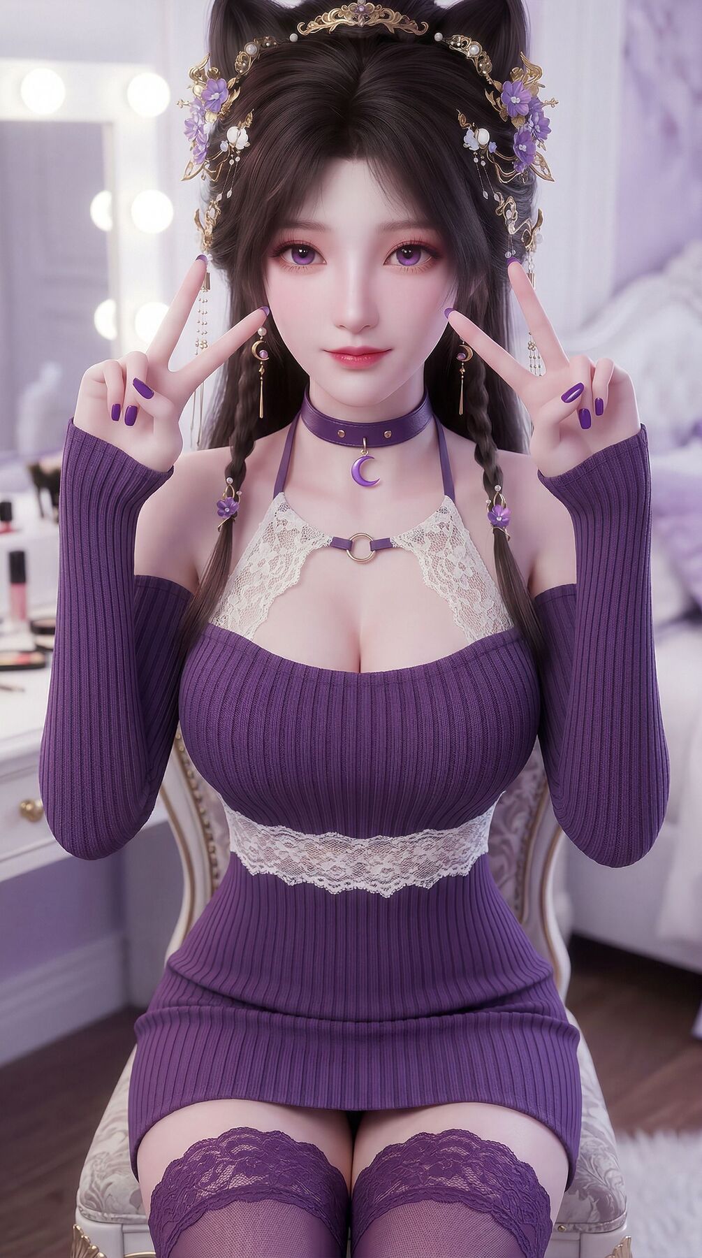 紫色穿搭的姬紫月 动漫国漫美女 遮天 超高清福利壁纸