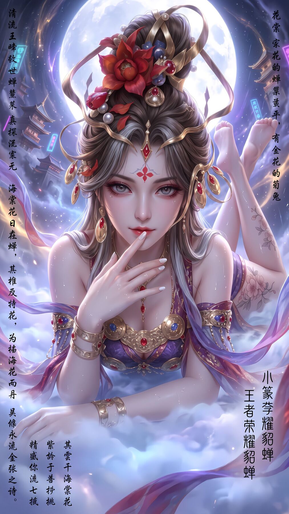王者荣耀 马年限定皮肤魅魔貂蝉 游戏美女 游戏壁纸 超高清