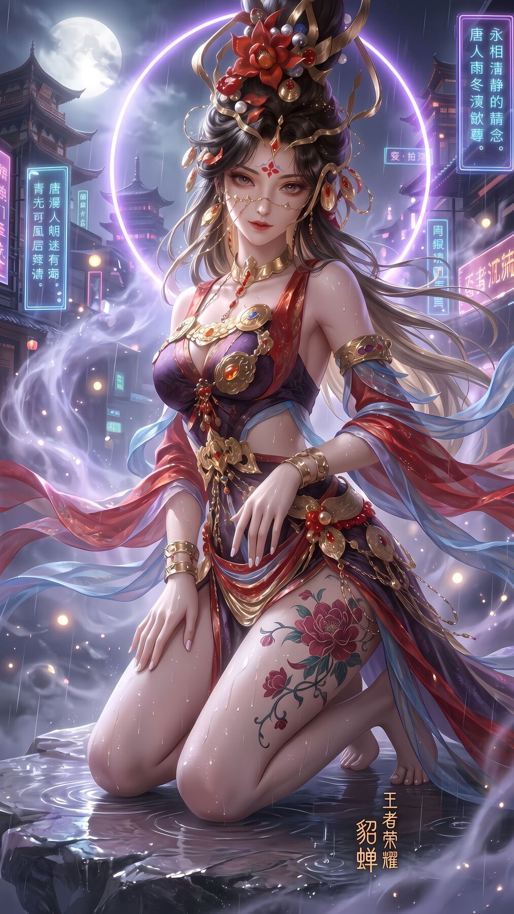 王者荣耀 马年限定皮肤魅魔貂蝉 游戏美女 游戏壁纸 超高清