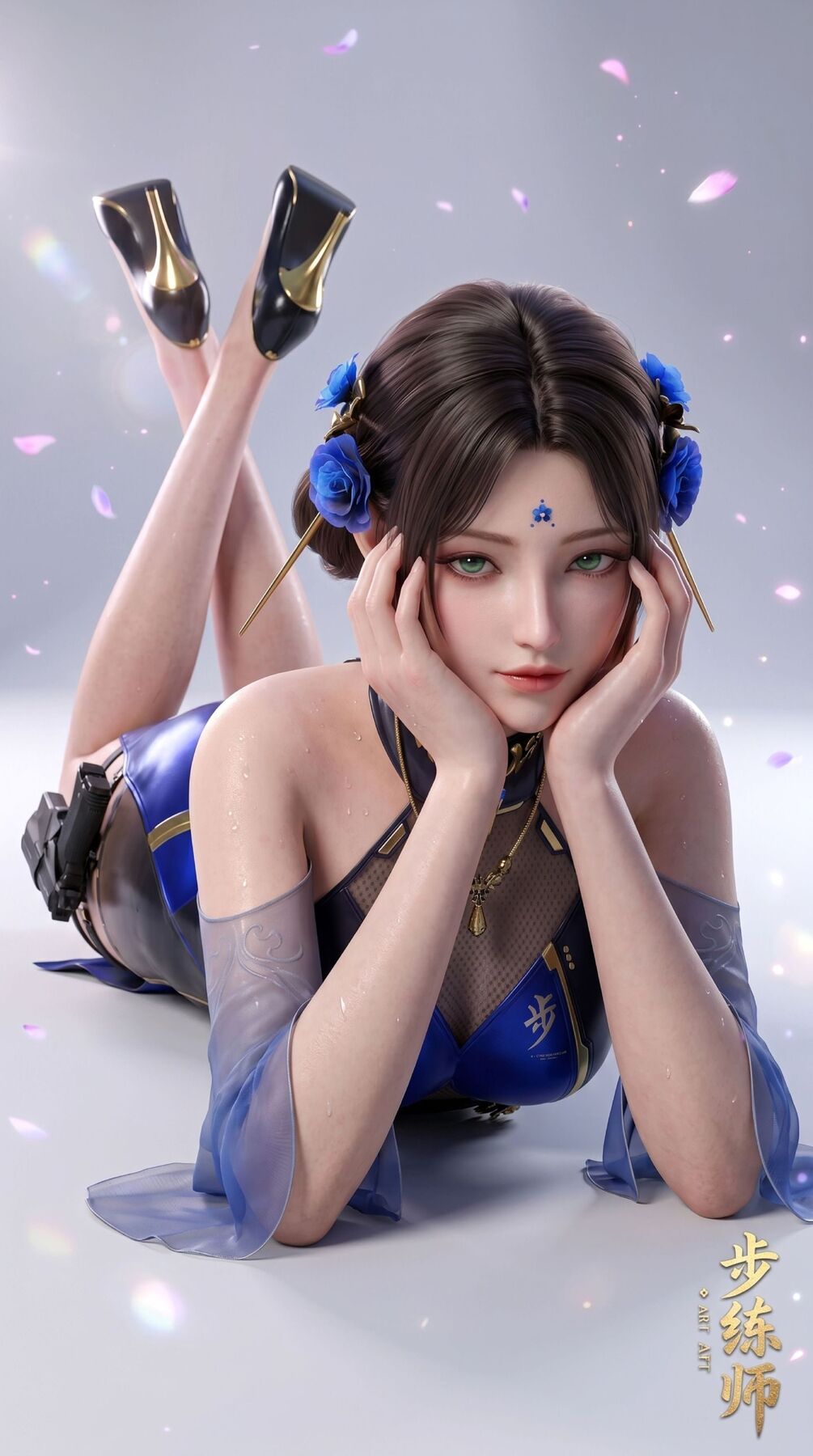 穿越火线手游 CFM 步练师 性感游戏角色美女在线写真 服装完美身材曲线 3d建模