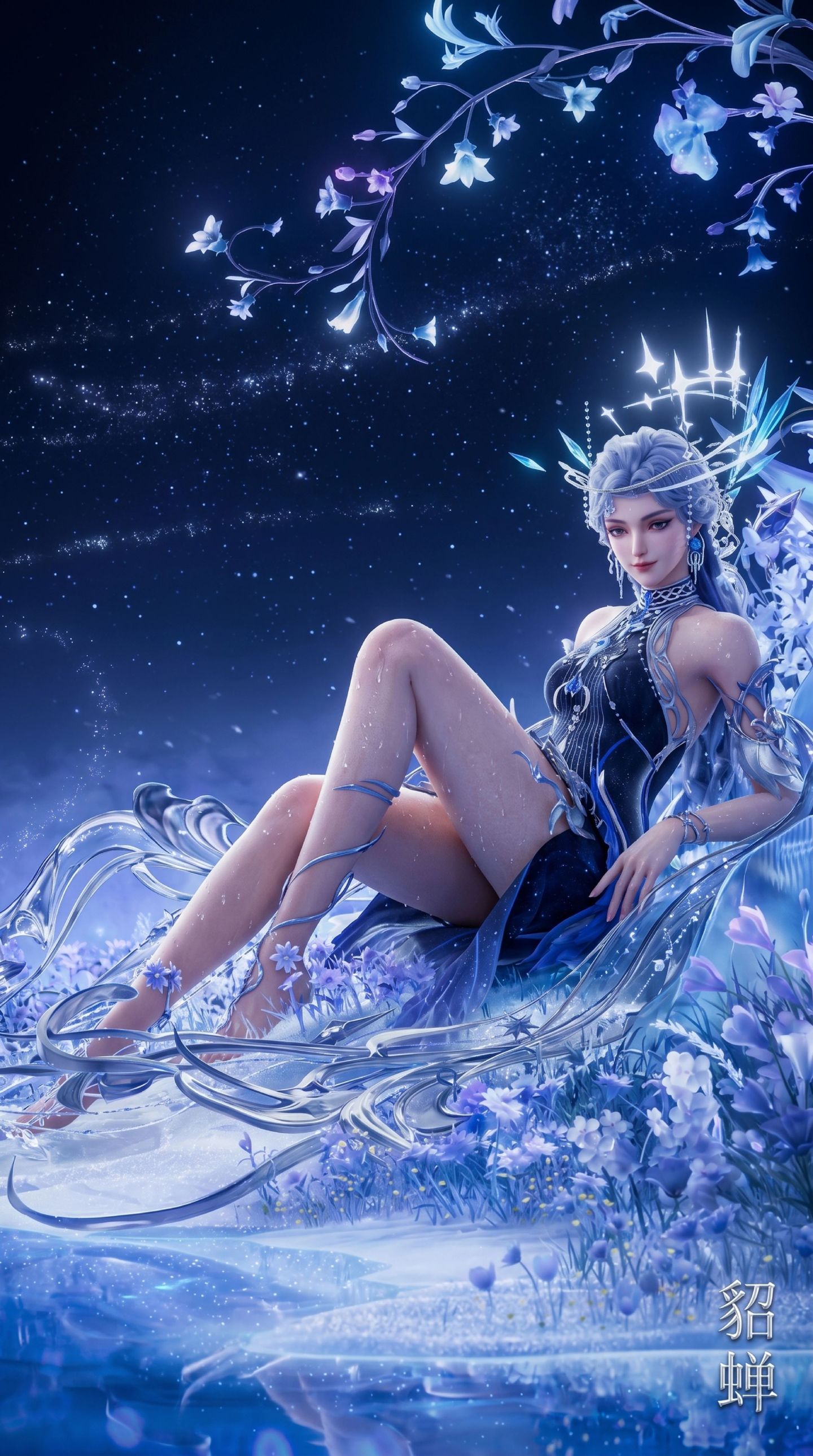 王者荣耀 貂蝉皮肤 梦幻花仙唯美意境 手机壁纸 全面屏高清壁纸