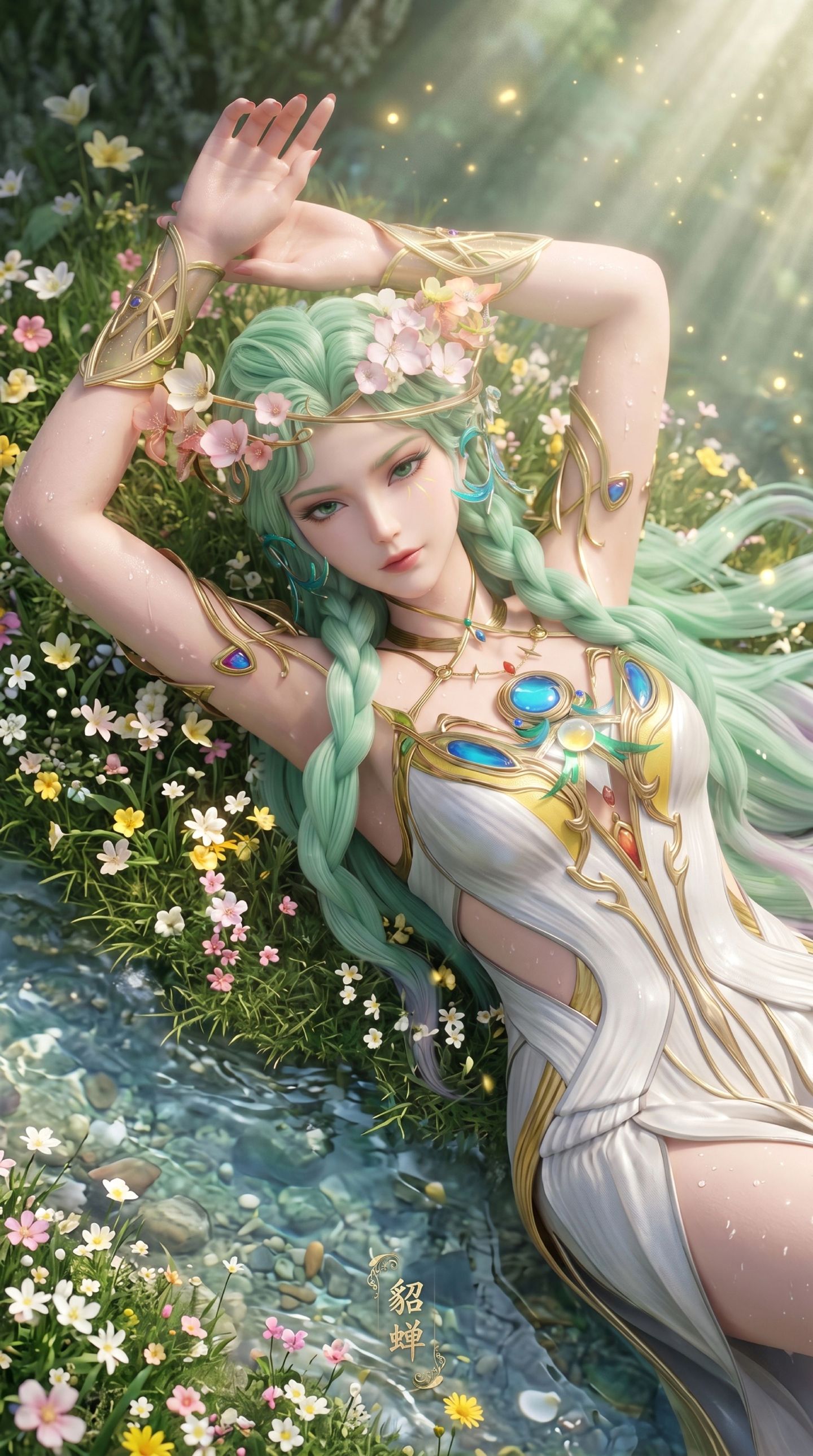 王者荣耀 貂蝉皮肤 梦幻花仙唯美意境 森林里的精灵少女 手机壁纸 全面屏高清壁纸,第1张 王者荣耀 貂蝉皮肤 梦幻花仙唯美意境 森林里的精灵少女 手机壁纸 全面屏高清壁纸