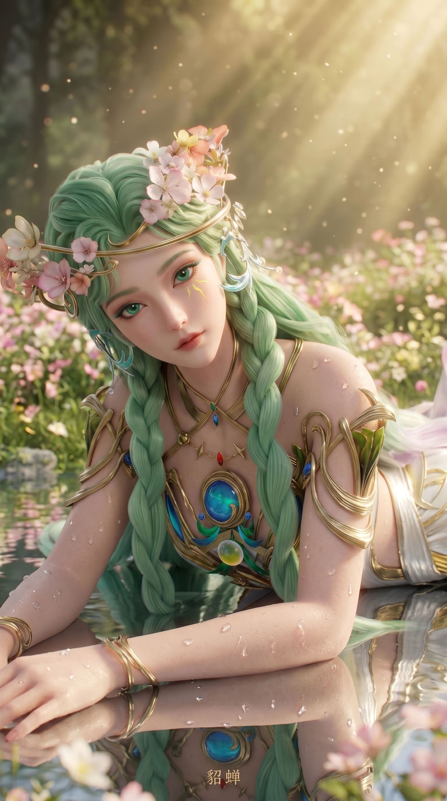 王者荣耀 貂蝉皮肤 梦幻花仙唯美意境 森林里的精灵少女 手机壁纸 全面屏高清壁纸,第2张 王者荣耀 貂蝉皮肤 梦幻花仙唯美意境 森林里的精灵少女 手机壁纸 全面屏高清壁纸