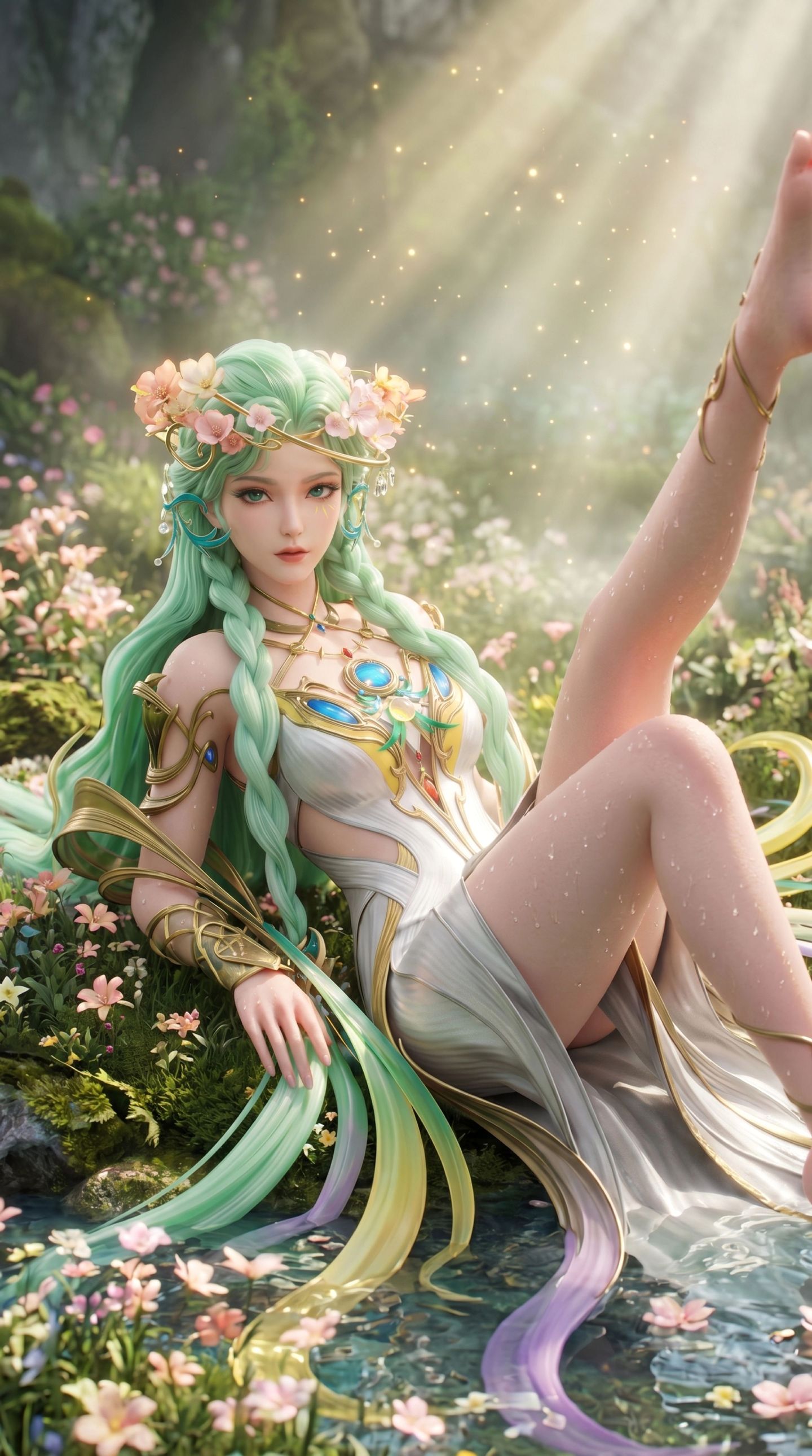 王者荣耀 貂蝉皮肤 梦幻花仙唯美意境 森林里的精灵少女 手机壁纸 全面屏高清壁纸,第4张 王者荣耀 貂蝉皮肤 梦幻花仙唯美意境 森林里的精灵少女 手机壁纸 全面屏高清壁纸